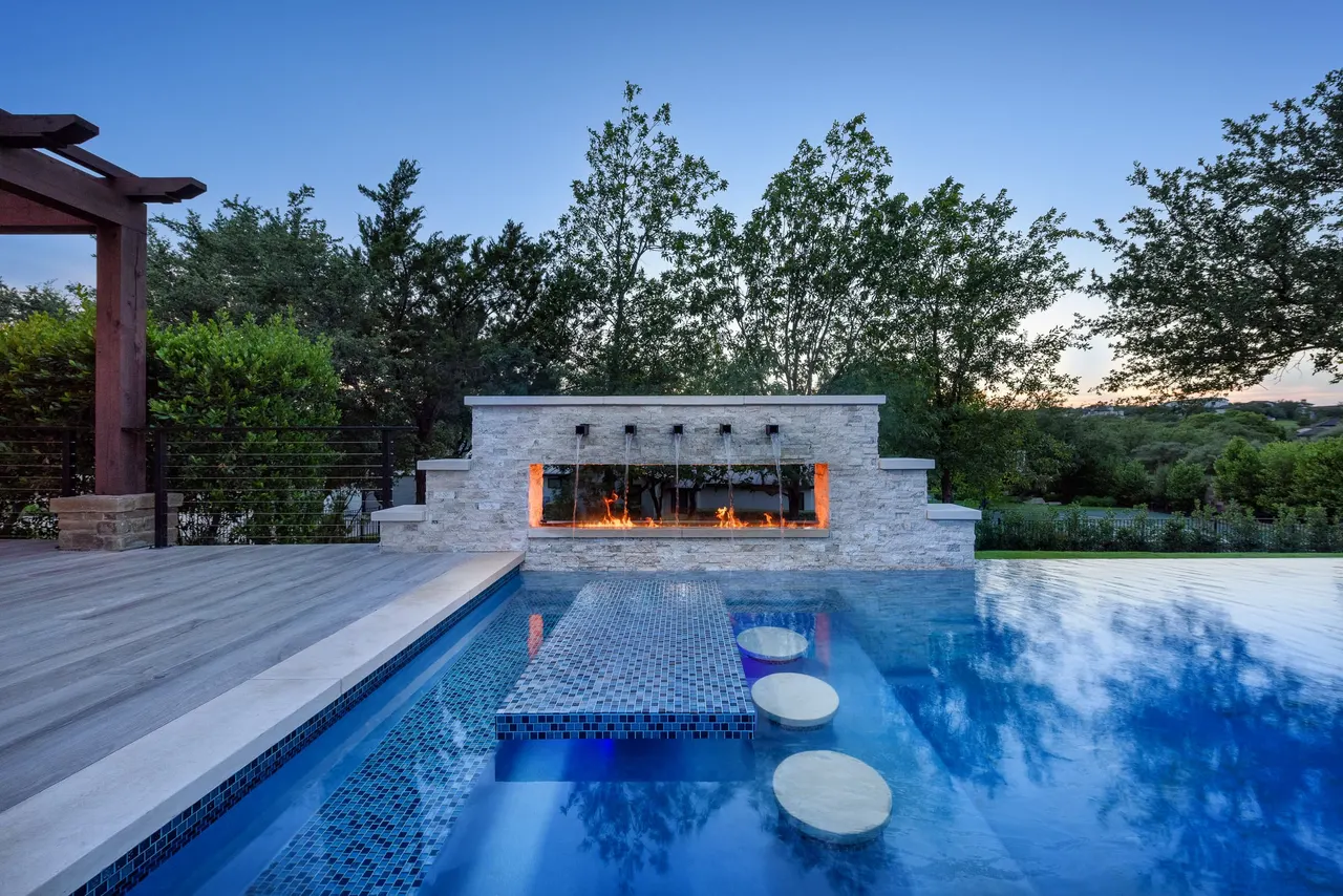 Fire & Water Estate — Estate pool & spa in Texas Hill Country, TX by GB IV Designs