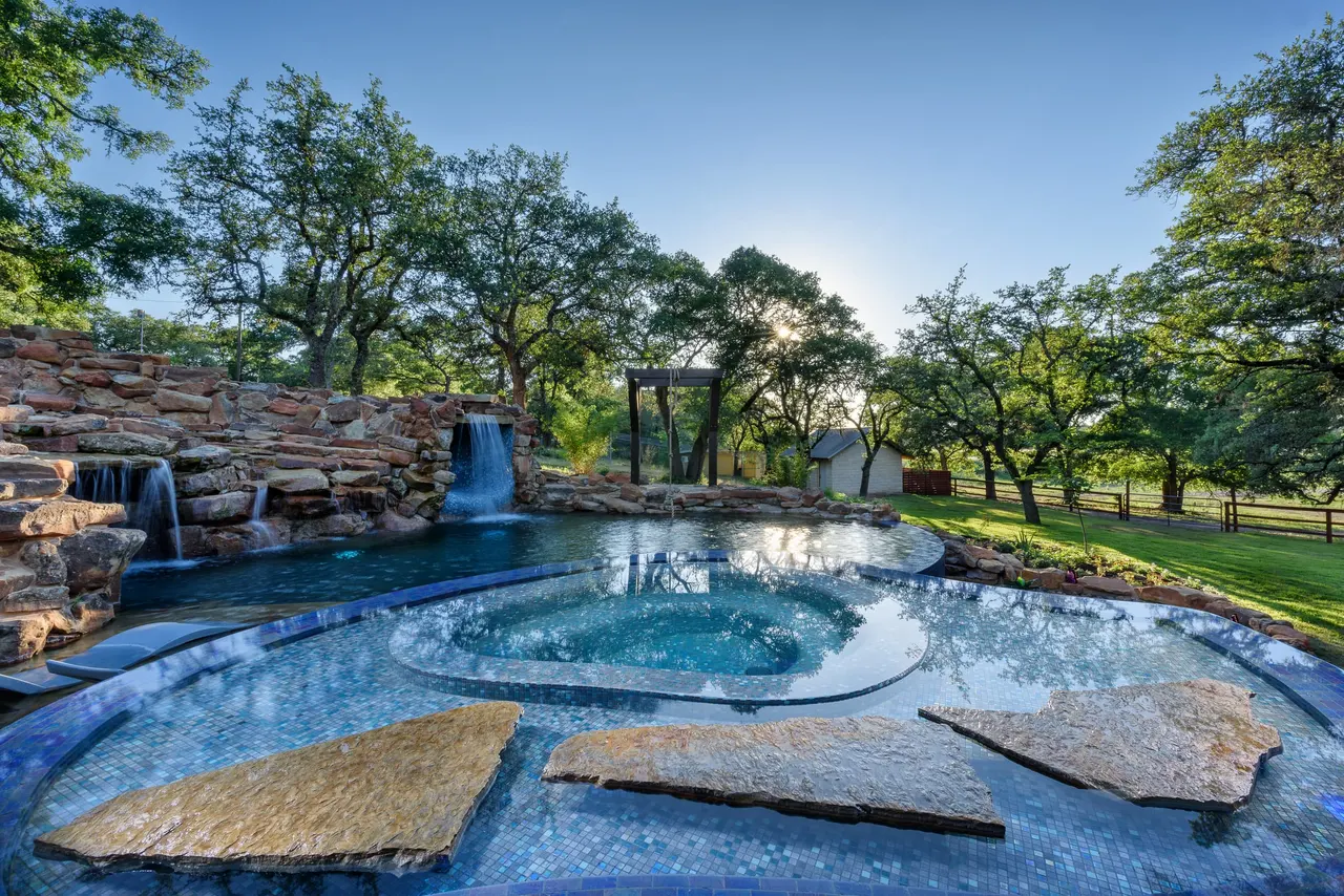 Grotto Waterfall — Freeform pool & grotto in Texas Hill Country, TX by GB IV Designs