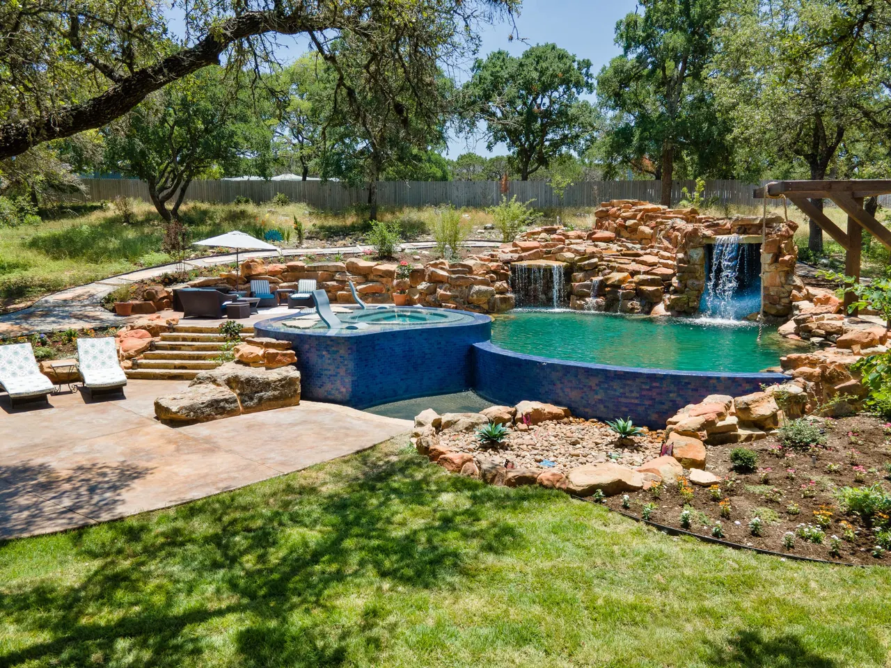 Grotto Waterfall — Freeform pool & grotto in Texas Hill Country, TX by GB IV Designs (photo 7)