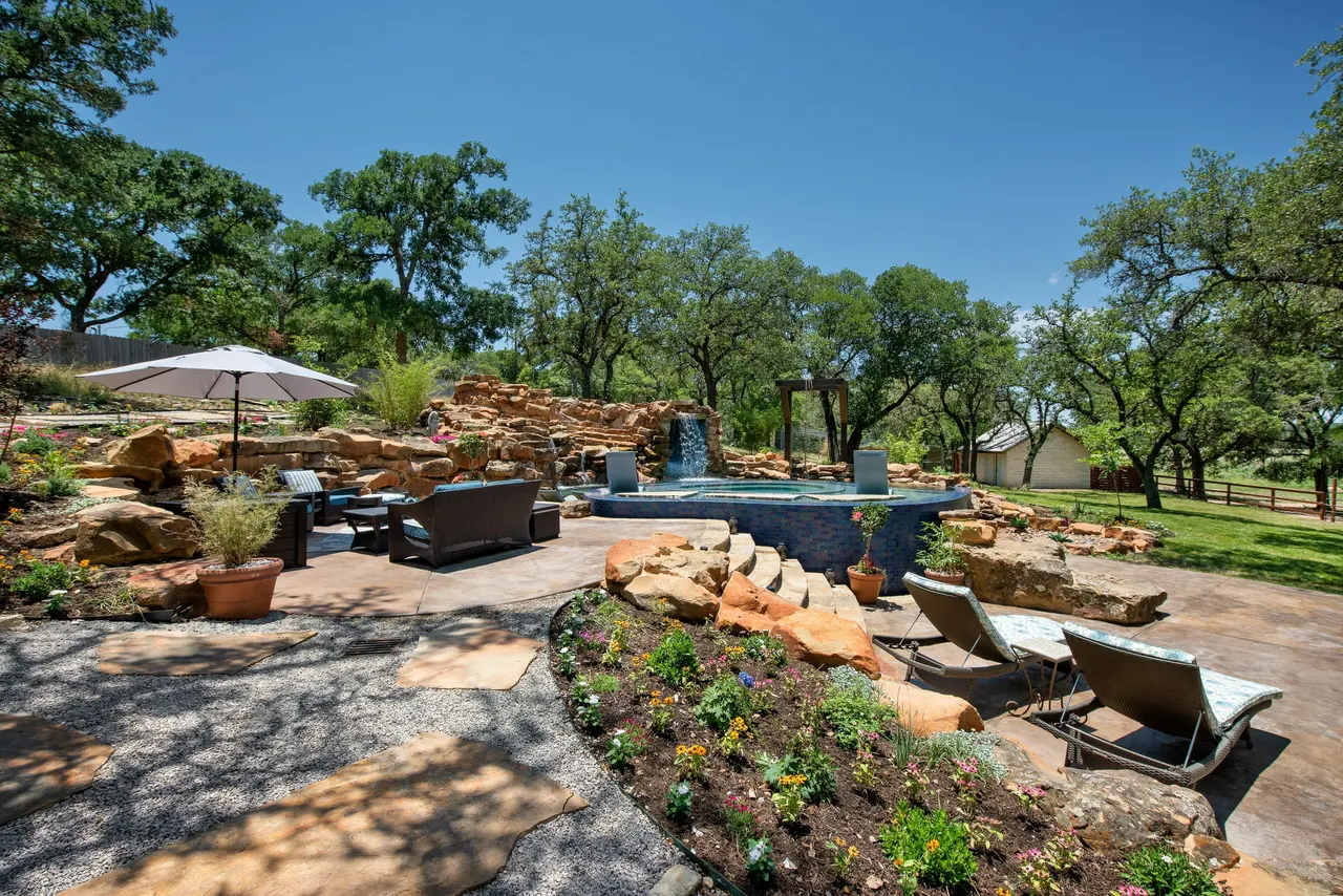 Grotto Waterfall — Freeform pool & grotto in Texas Hill Country, TX by GB IV Designs (photo 13)