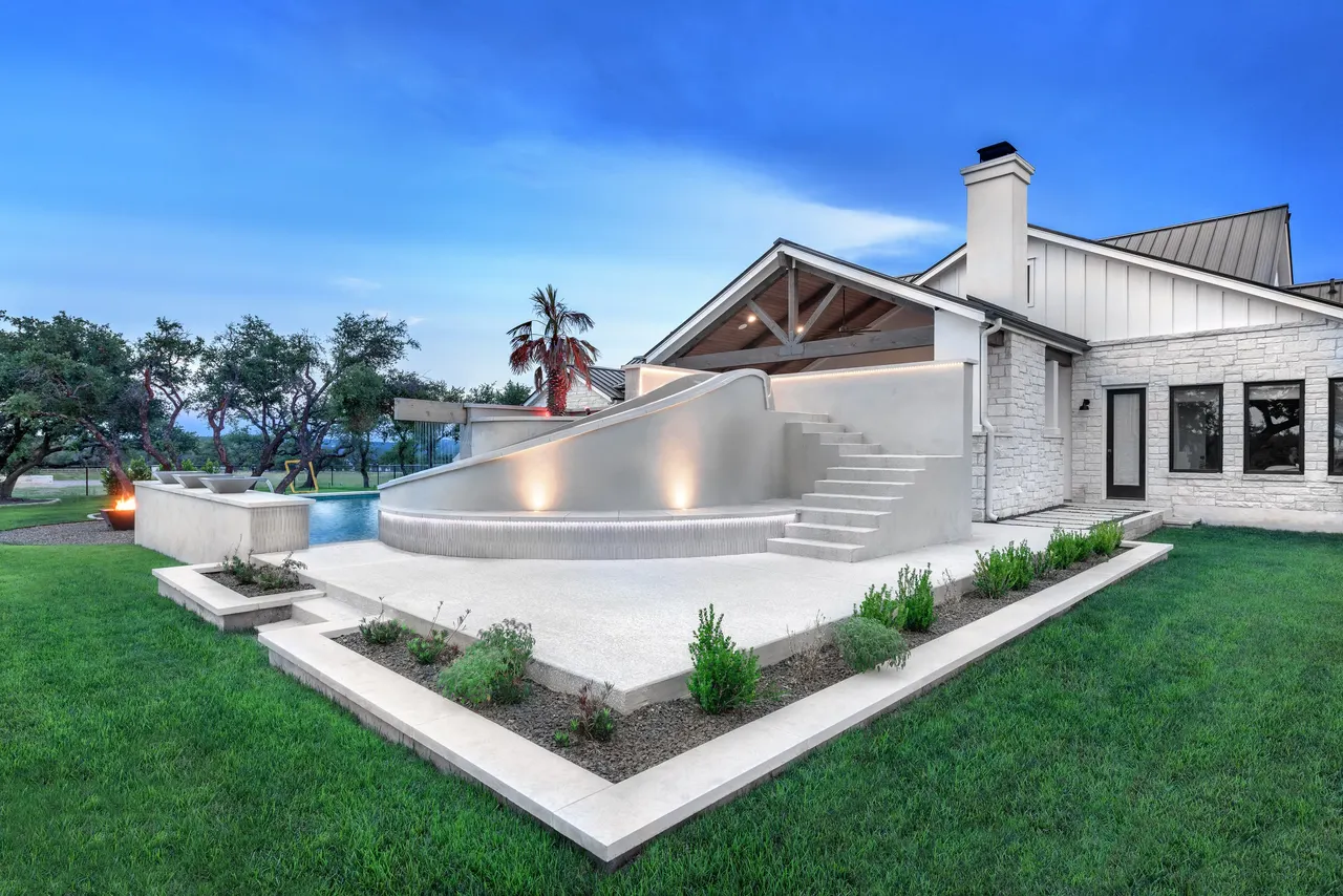 Sculpted Water Walls — Contemporary pool with water features in Bee Cave, TX by GB IV Designs