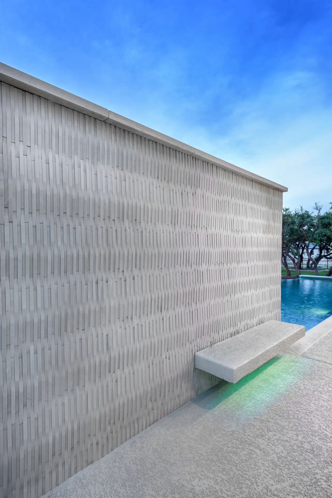 Sculpted Water Walls — Contemporary pool with water features in Bee Cave, TX by GB IV Designs (photo 19)