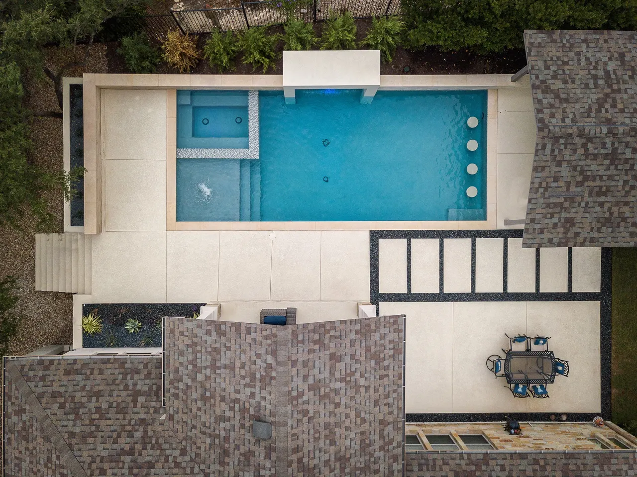 Tiered Geometric — Geometric pool & spa in Dripping Springs, TX by GB IV Designs (photo 8)