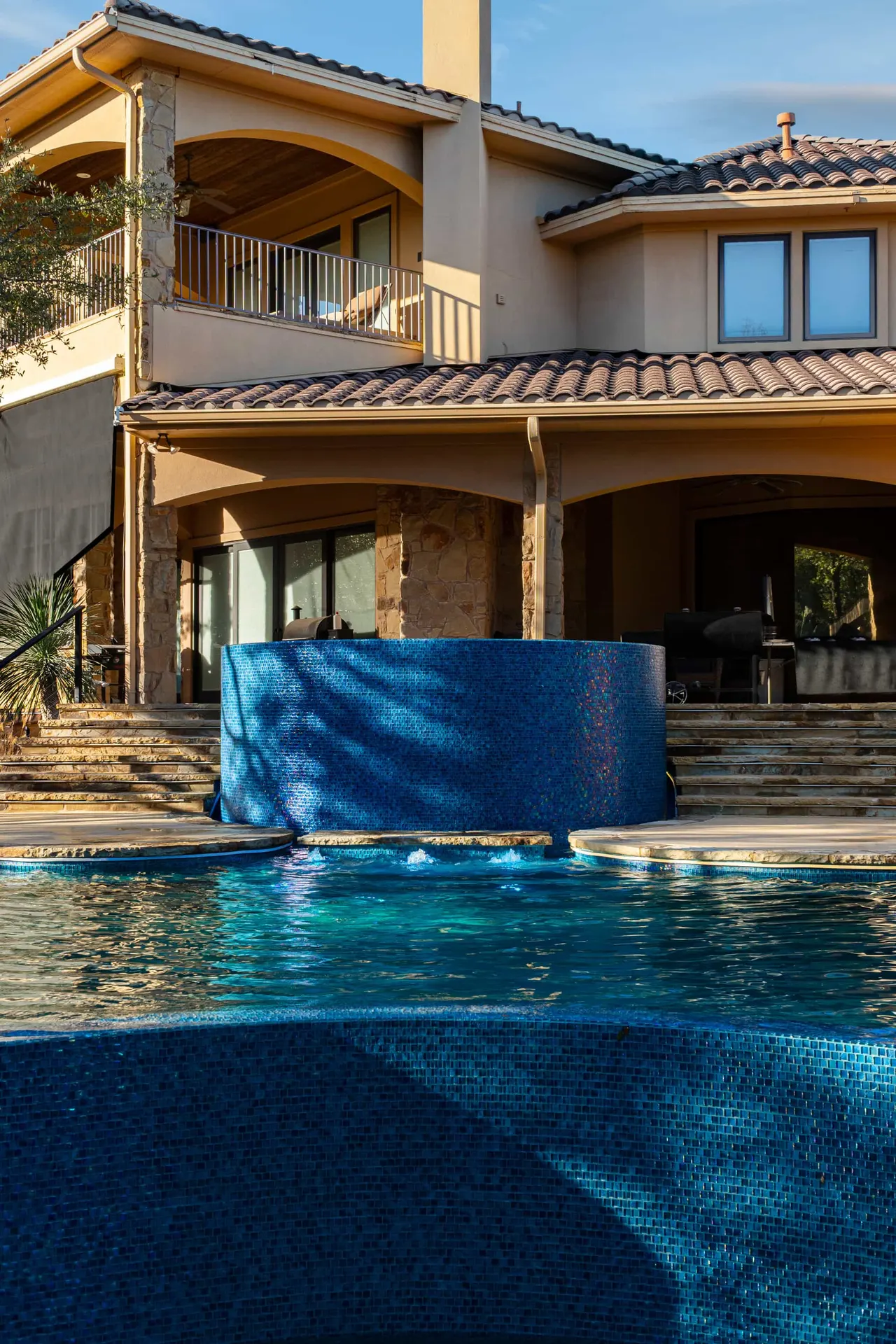Travertine Lap — Lap pool & spa in Bee Cave, TX by GB IV Designs (photo 14)