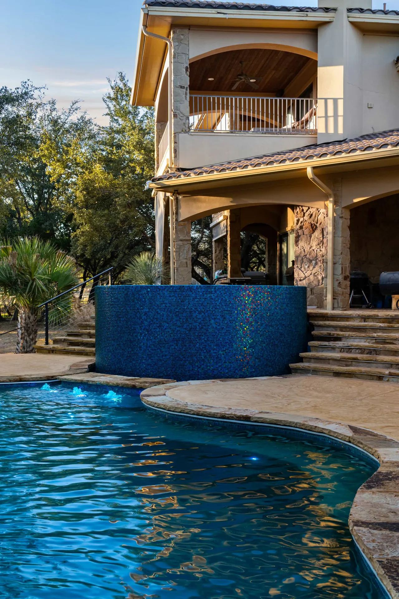 Travertine Lap — Lap pool & spa in Bee Cave, TX by GB IV Designs (photo 16)